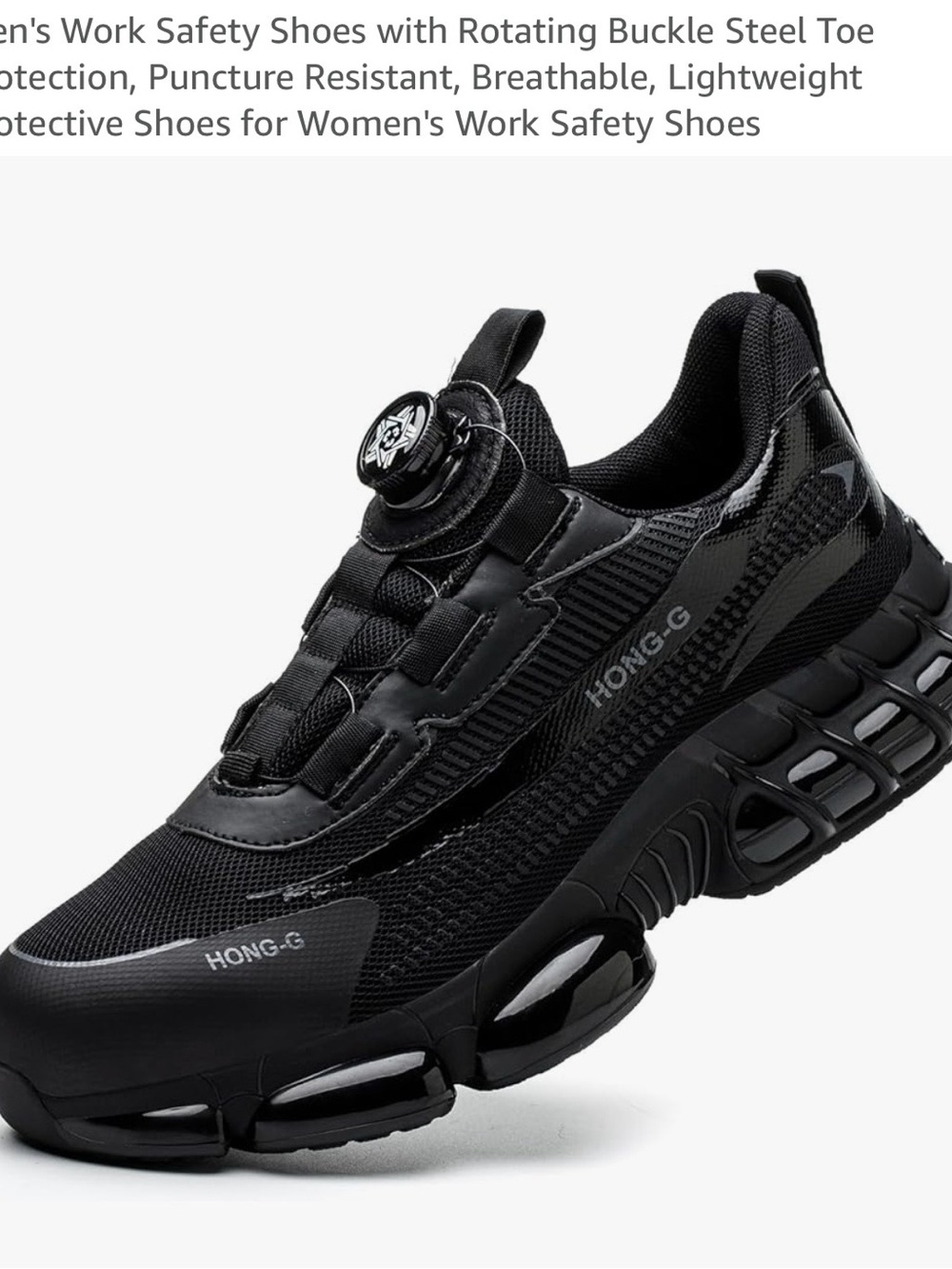 Men's Black Safety Work Shoe with Rotating Buckle EU46